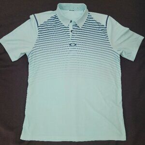 Men's Oakley Performance Polo, Size Medium, Green/Blue